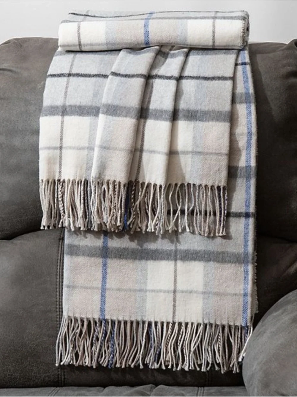 Discover Europe La Limonaia Tessuti Plaid Throw Blanket NWT